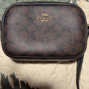Coach Signature Brown and Black Crossbody Bag